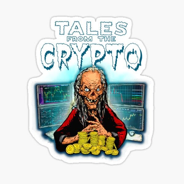 TALES FROM THE CRYPTO cryptocurrency BTC coin miner crypt keeper " Sticker  for Sale by Killer-Shirts | Redbubble