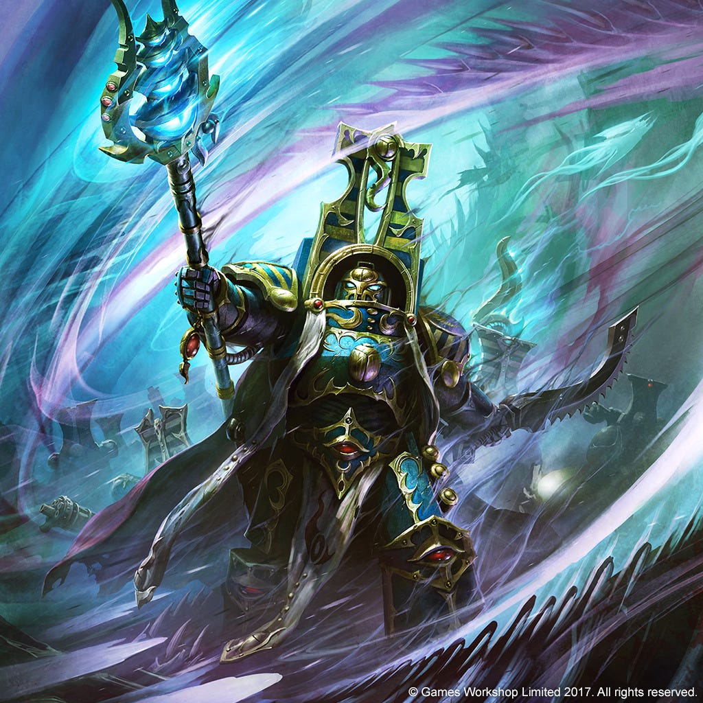 Warhammer 40k artwork — A Sorcerer of the Thousand Sons