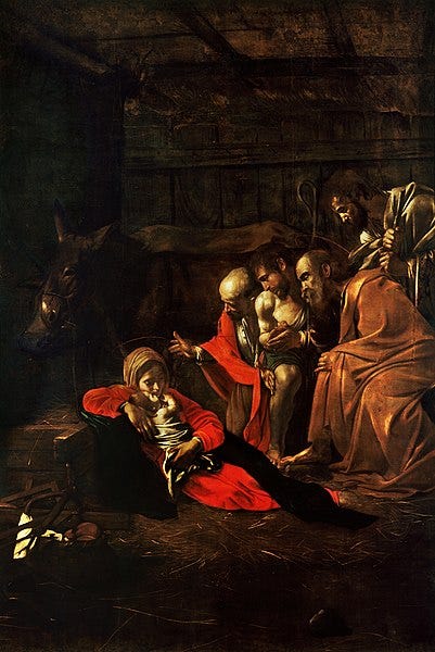 Ficheiro:Adoration of the Shepherds-Caravaggio (1609).jpg