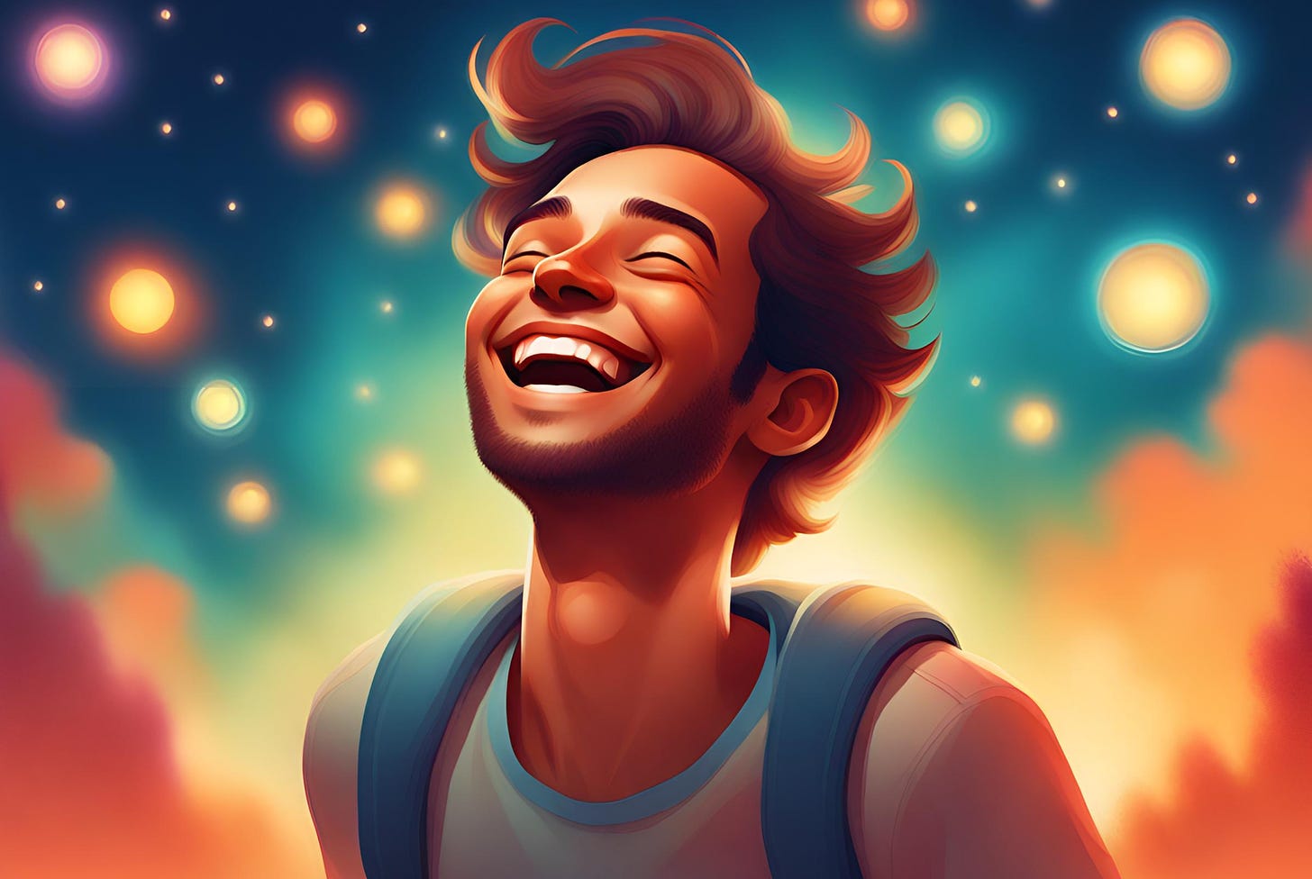 Illustration of a happy person smiling