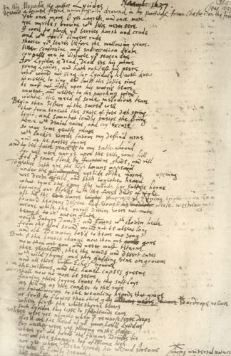 Long manuscript page titled Lycidas