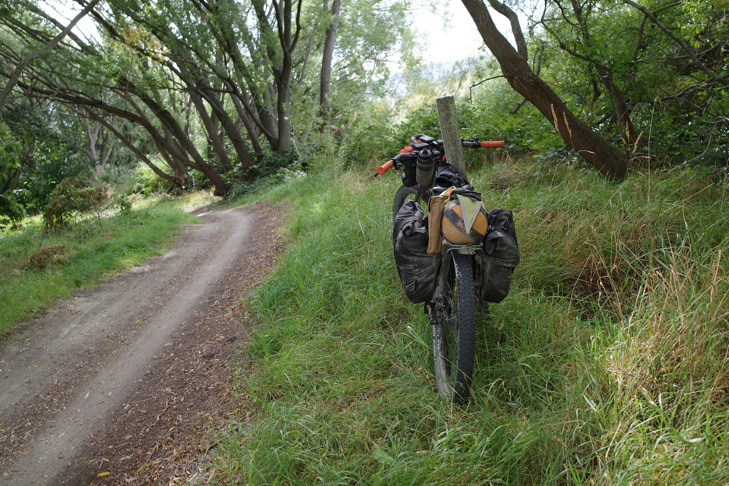 Robbie's Salsa Fargo bike on the side of a trail