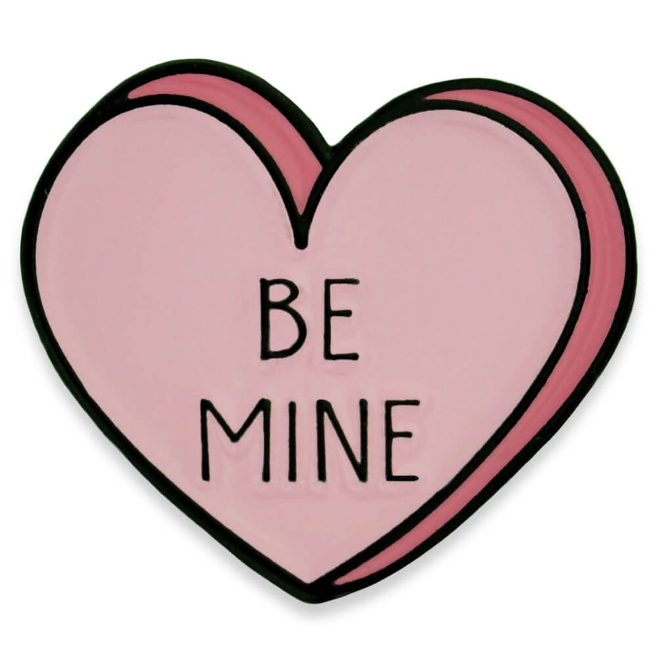 Be Mine Candy Heart Pin Front