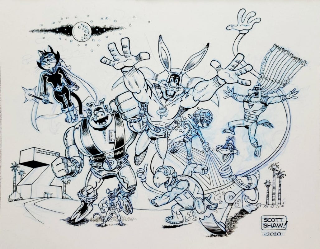 Scott Shaw Captain Carrot And His Amazing Zoo Crew! Commission , in Todd  Rowker's Shaw, Scott Comic Art Gallery Room