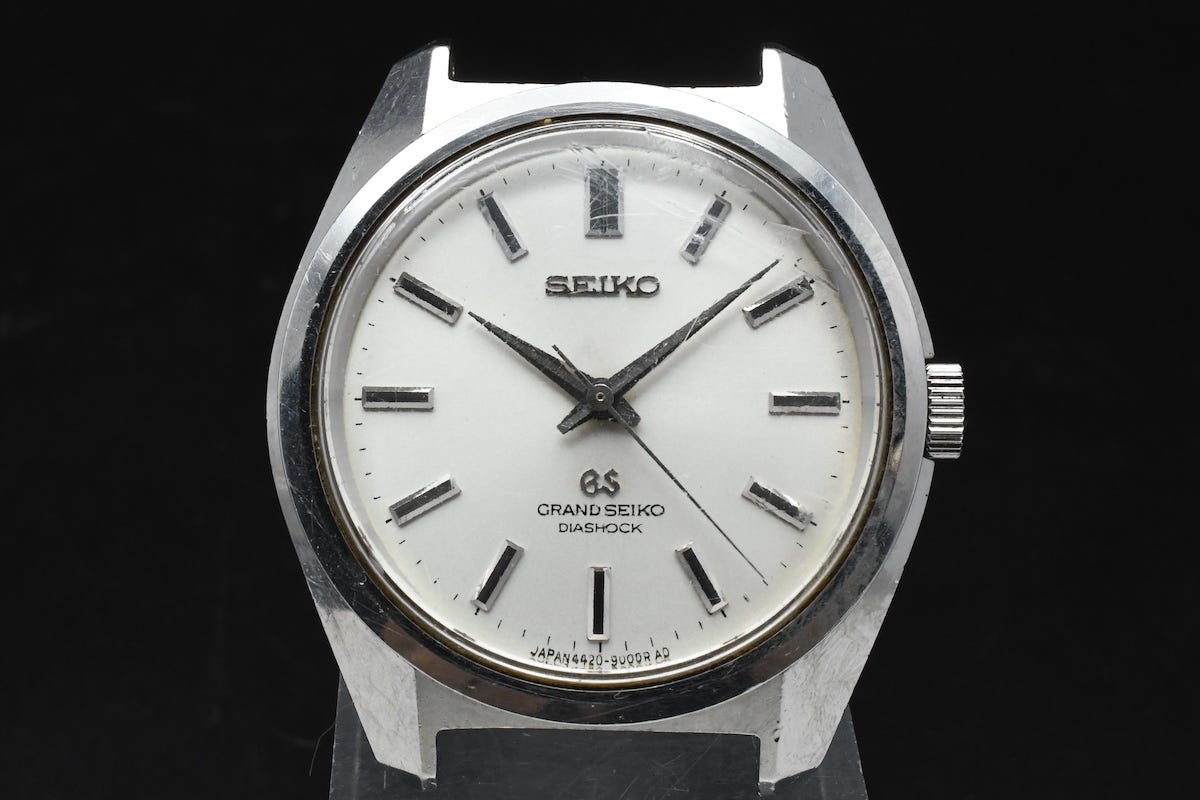 難あり SEIKO GS DIASHOCK Ref：4420-9000 グランドセイコー メダリオン 初期型 44GS 手巻き メンズ 腕時計 社外リューズ ■12535