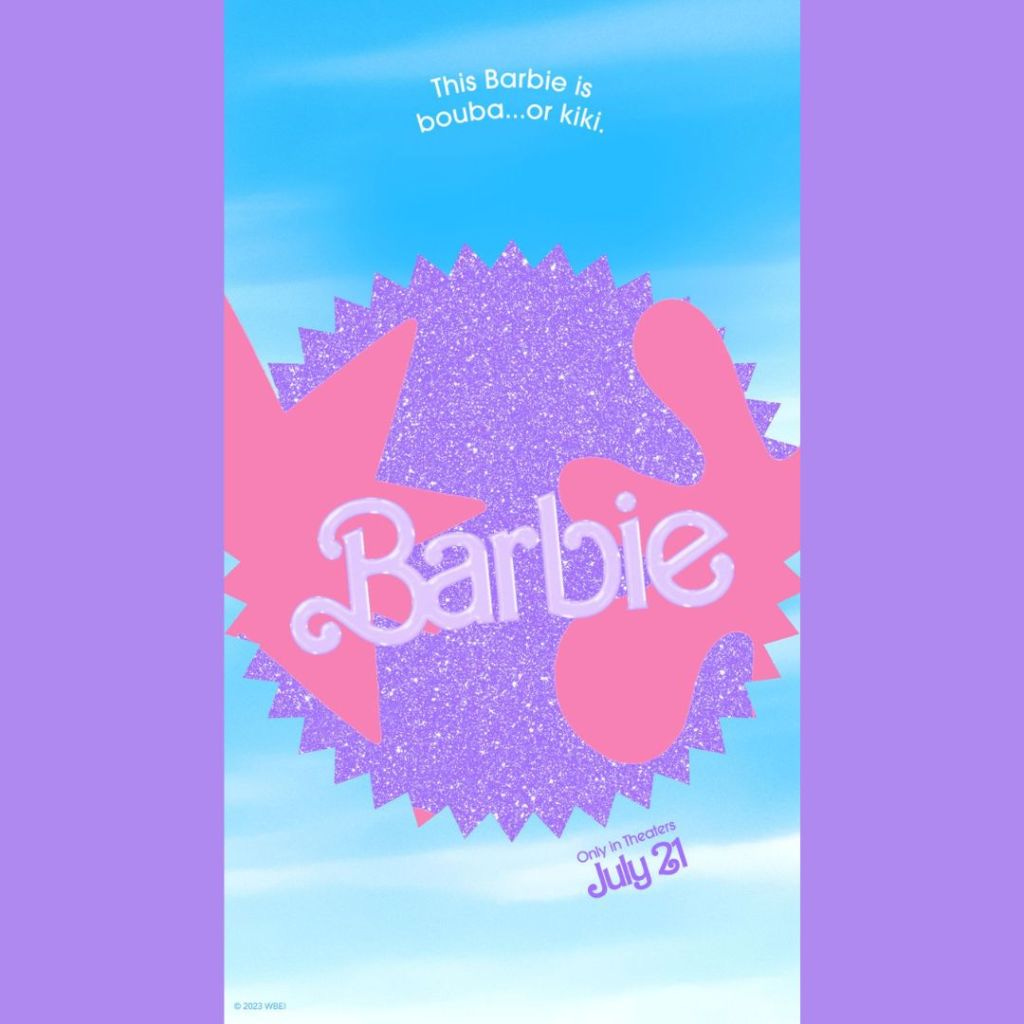 Barbie meme generator with pink spikes shape and pink blobby shape and caption: this Barbie is bouba...or kiki. 