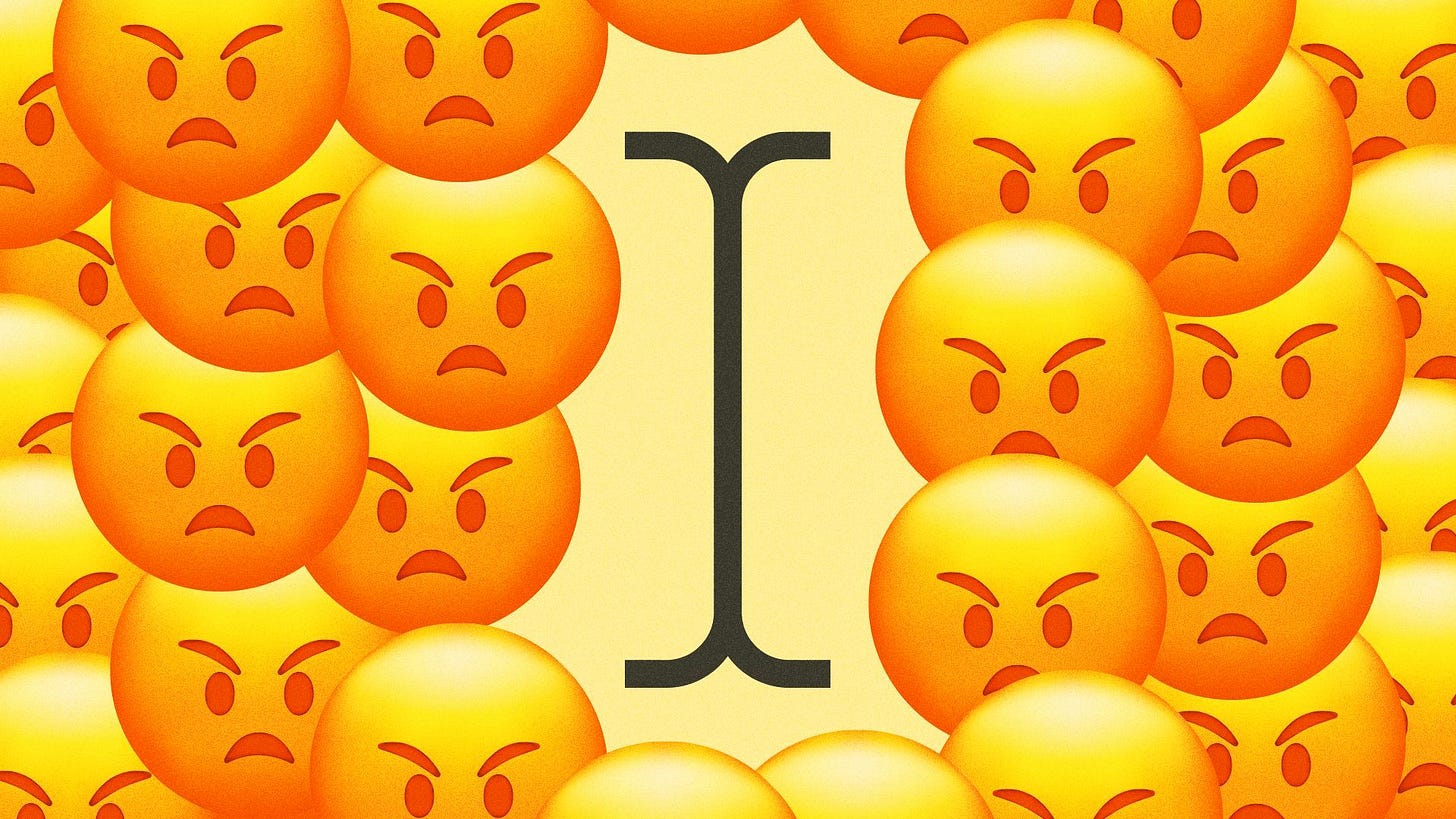 Illustration of a cursor surrounded by angry emoji.