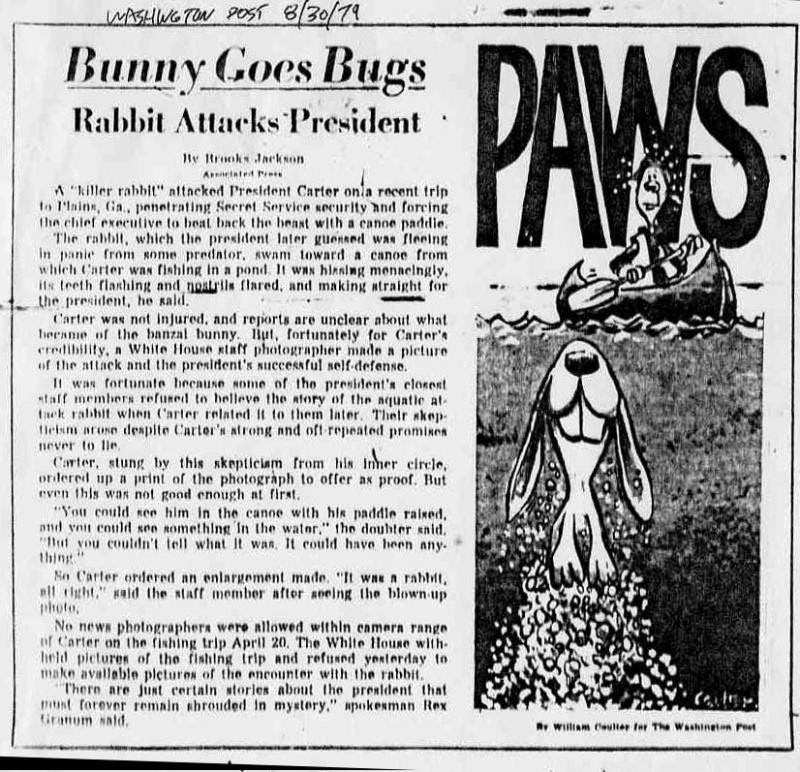 Jimmy Carter killer rabbit incident: A symbol of his failing presidency