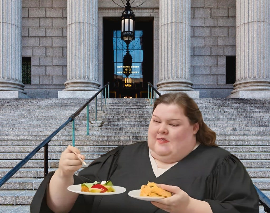 One can only imagine what NY County Judge Sue Ann Hoahng had for lunch the day she defaulted David Weigel for missing court to be with his dying friend.