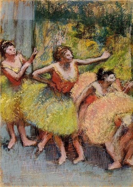 Dancers in Green and Yellow, c.1899 - c.1904 - Edgar Degas - WikiArt.org
