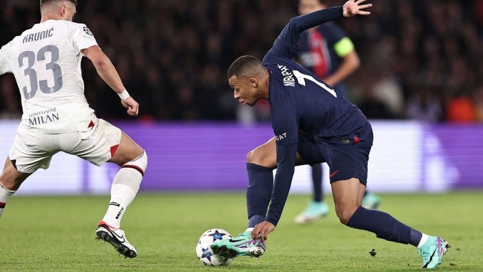 Kylian Mbappé in action for Paris Saint-Germain