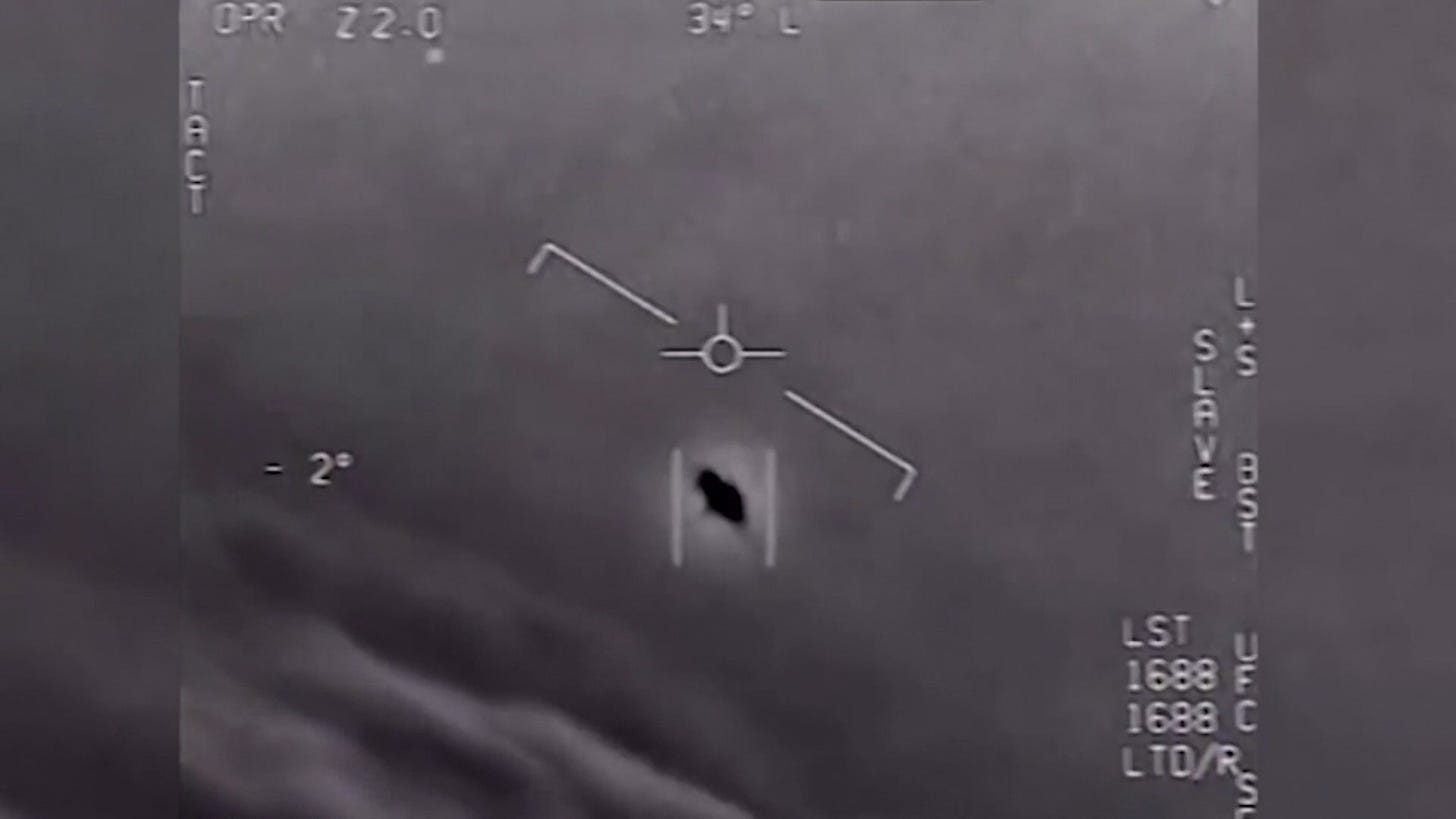 An unexplained aerial phenomenon recorded by the U.S. Navy.