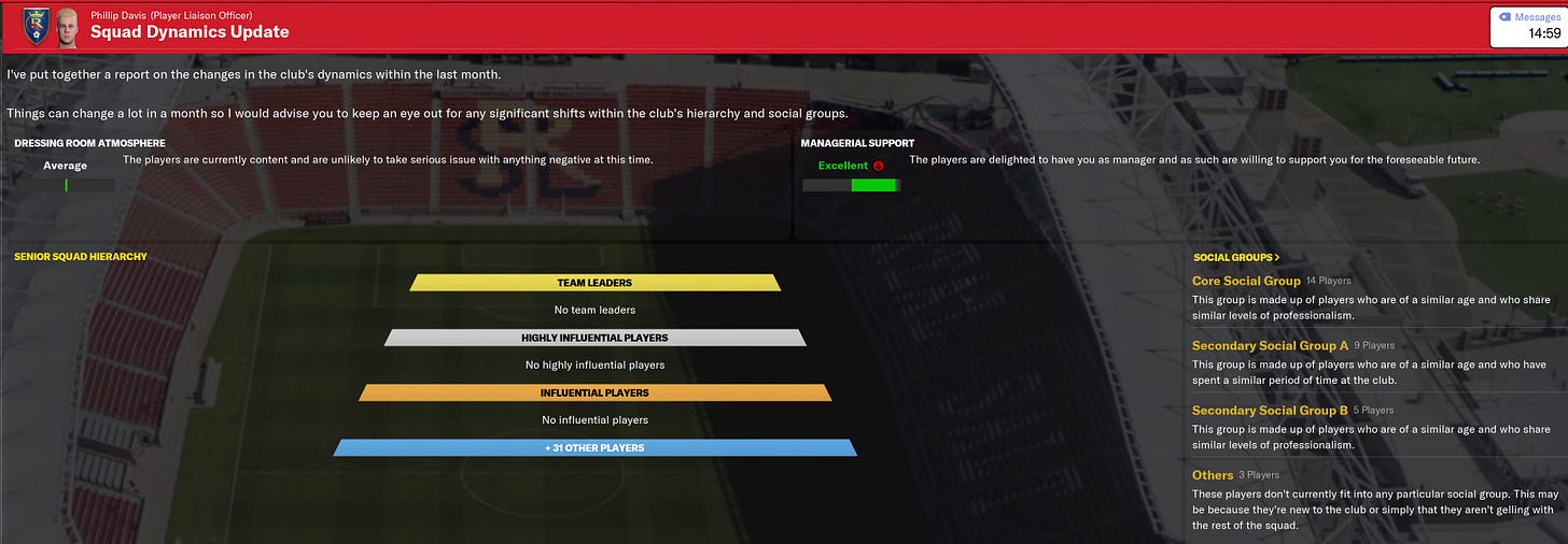 Football Manager 2021 Squad Dynamics