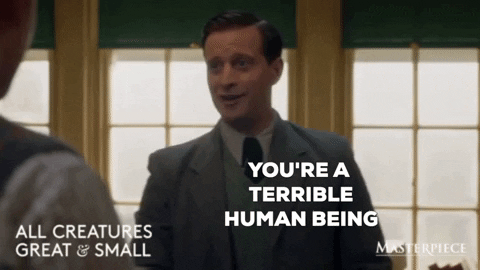A man says you're a terrible human being