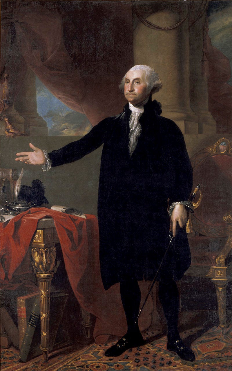 Portrait of George Washington by Gilbert Stuart in 1797. 