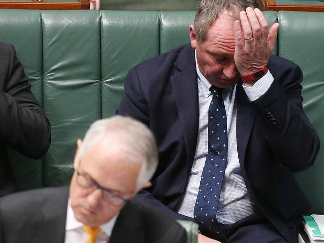 The poll comes as the Coalition became embroiled in citizenship woes via Deputy PM Barnaby Joyce. Picture: Kym Smith