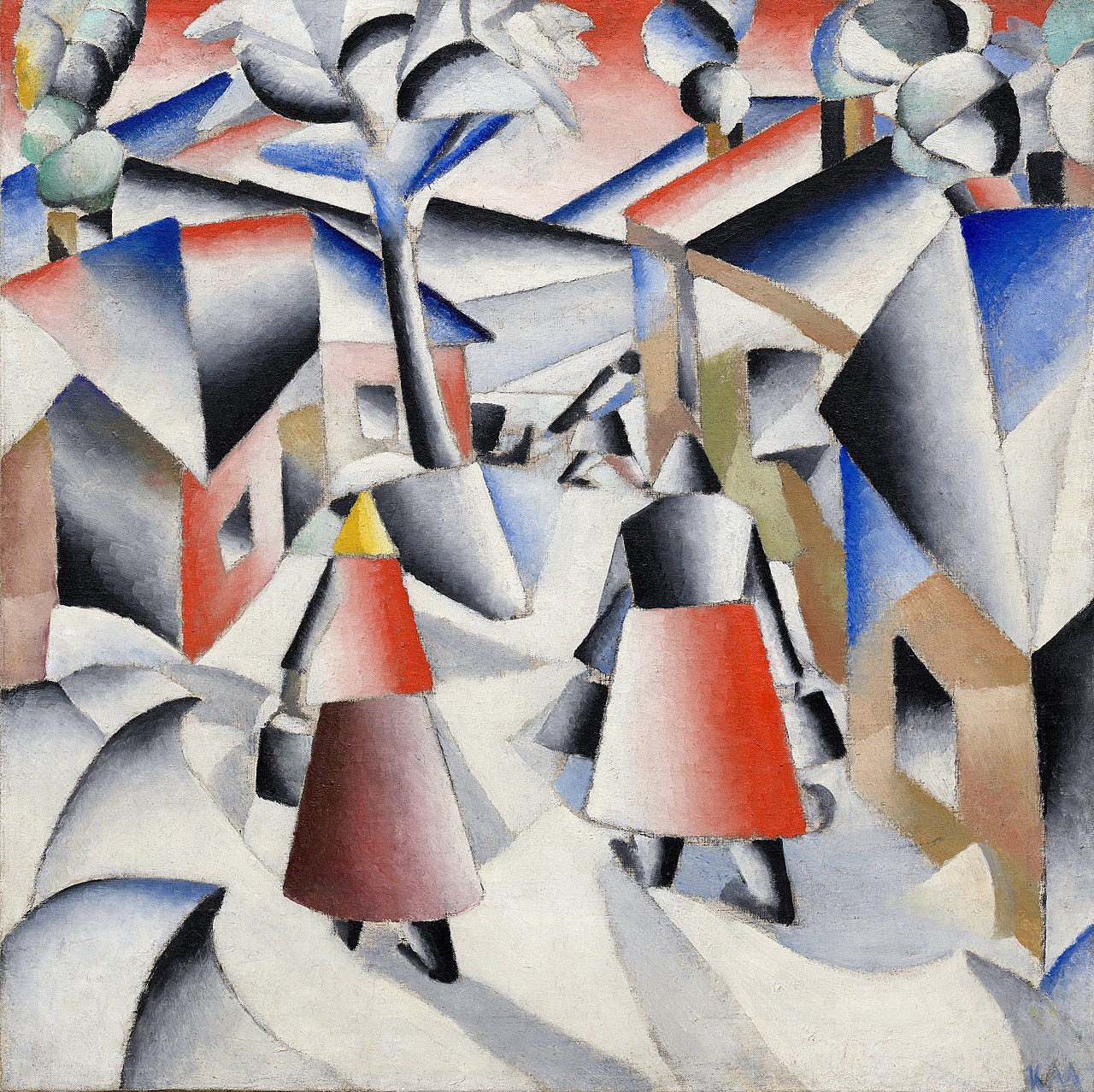 Kazimir Malevich, Morning in the Village after Snowstorm, 1912. Oil on canvas, 31 1/2 x 31 1/2 inches (80 x 80 cm)