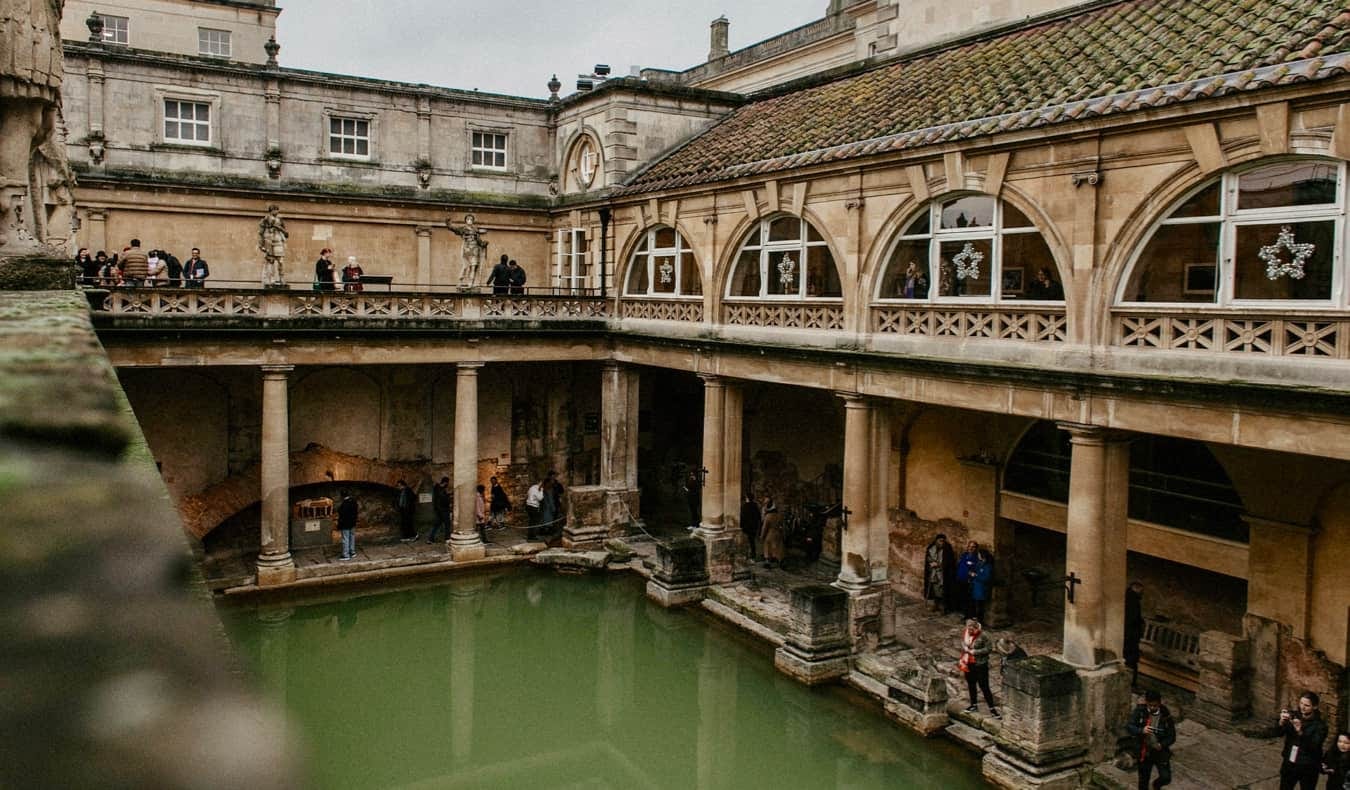 The ancient Roman bath in Bath, UK