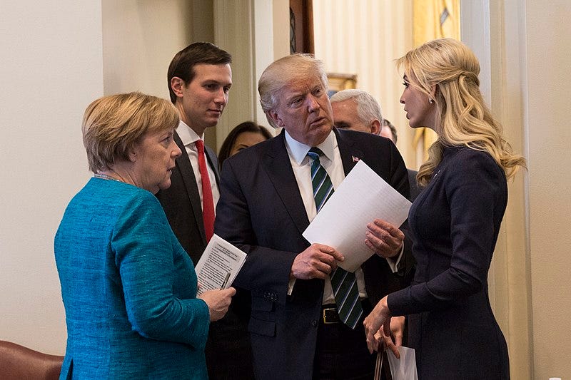 File:Angela Merkel, Jared Kushner, Donald Trump and Ivanka Trump, March 2017.jpg