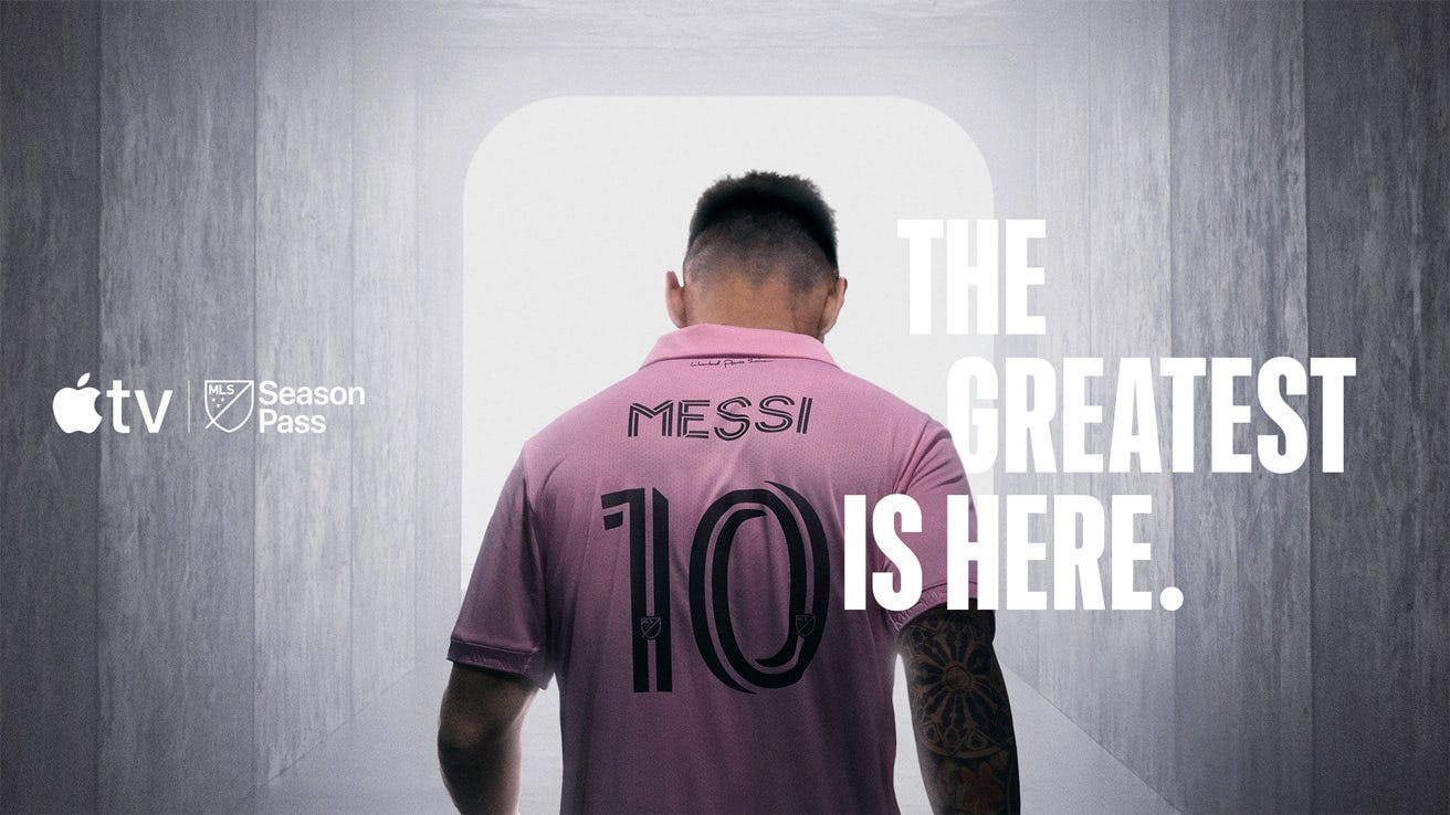 Apple celebra el debut de Lionel Messi en el Inter Miami CF con el MLS  Season Pass - Apple (LA)