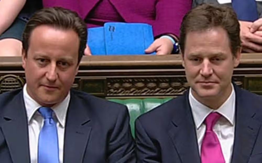 David Cameron and Nick Clegg in the House of Commons