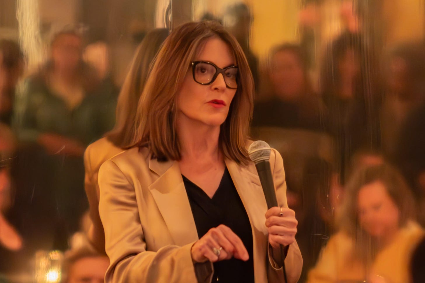 Marianne Williamson speaking in New York, 2023.