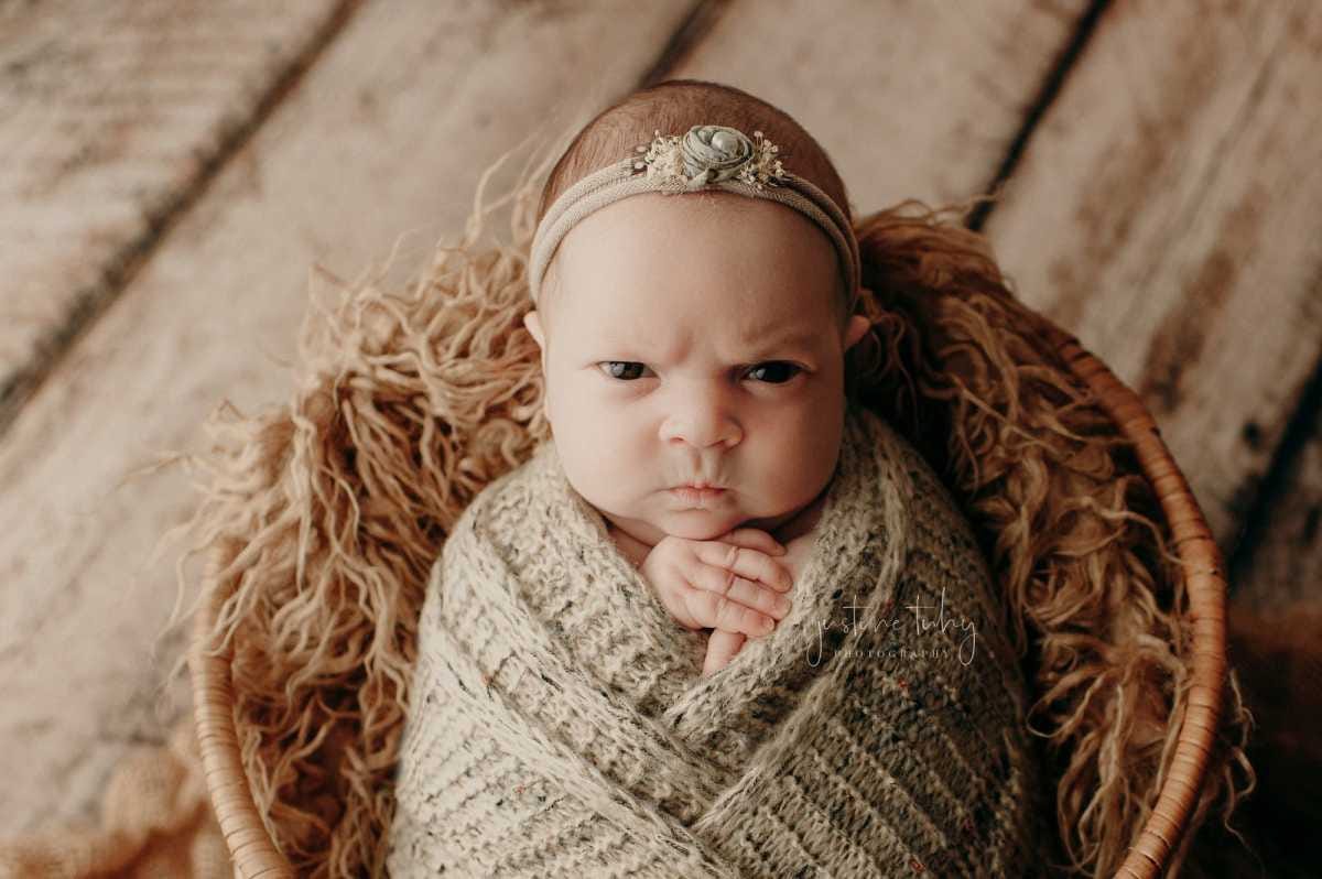 Grumpy'-Faced Baby Poses for Hilarious Newborn Photo Shoot | CafeMom.com