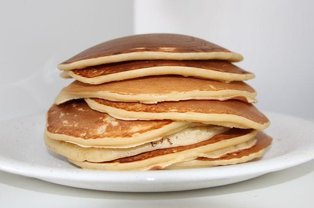 A stack of pancakes