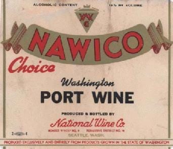 NAWICO - Washington Port wine label -- MikeL's Guide to WA Wineries