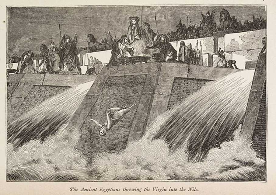 The Ancient Egyptians throwing a Virgin into the Nile, 1884