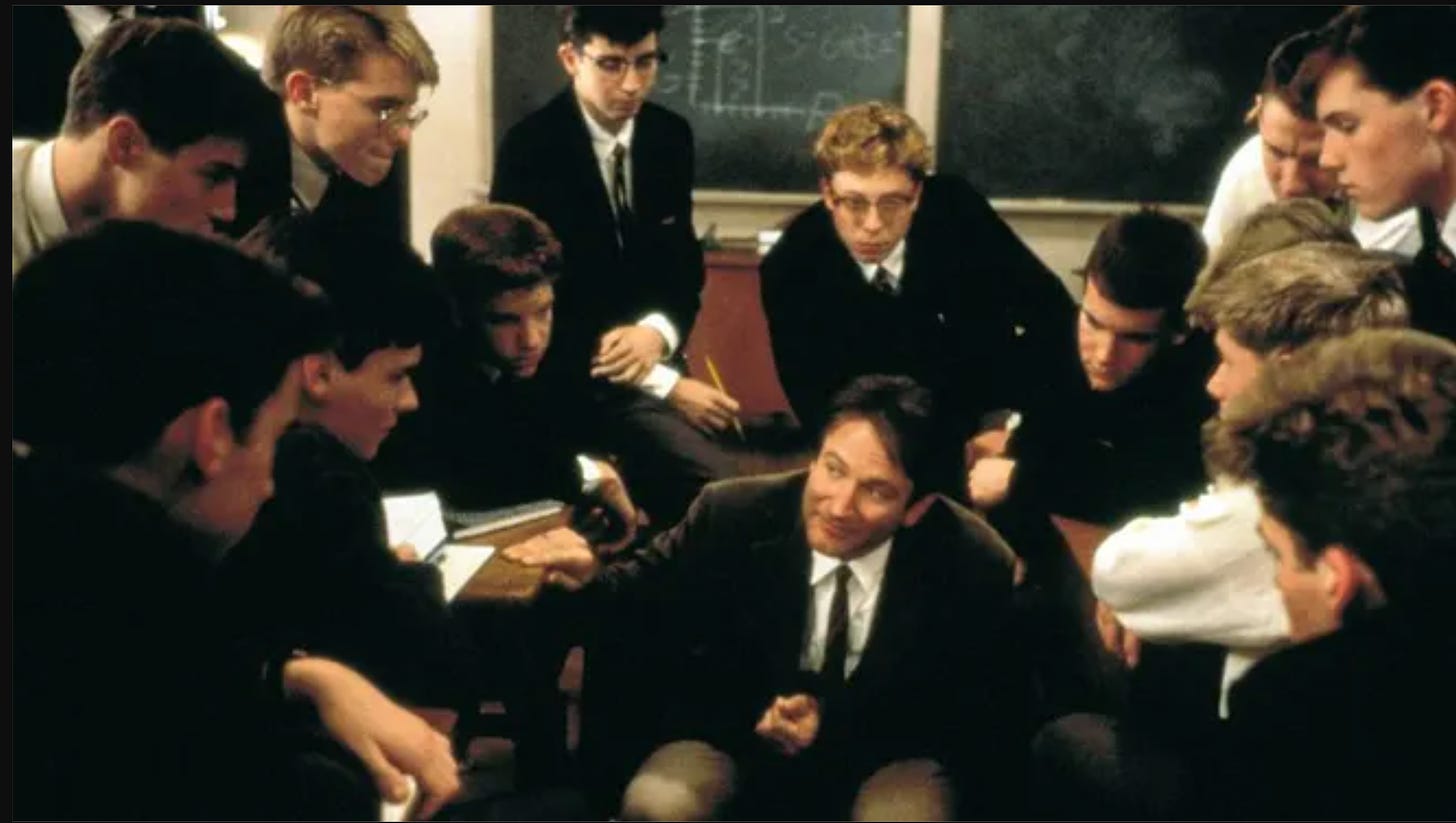 Robin Williams as Mr. Keating in Dead Poets Society