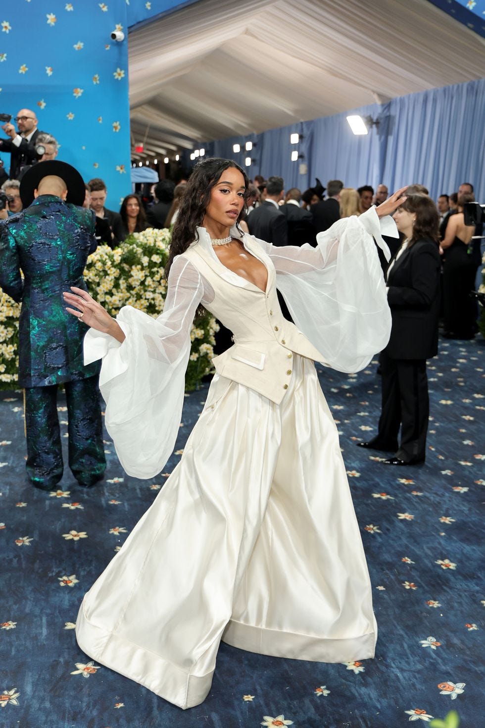 Laura Harrier Wears Zac Posen for GapStudio to the 2025 Met Gala