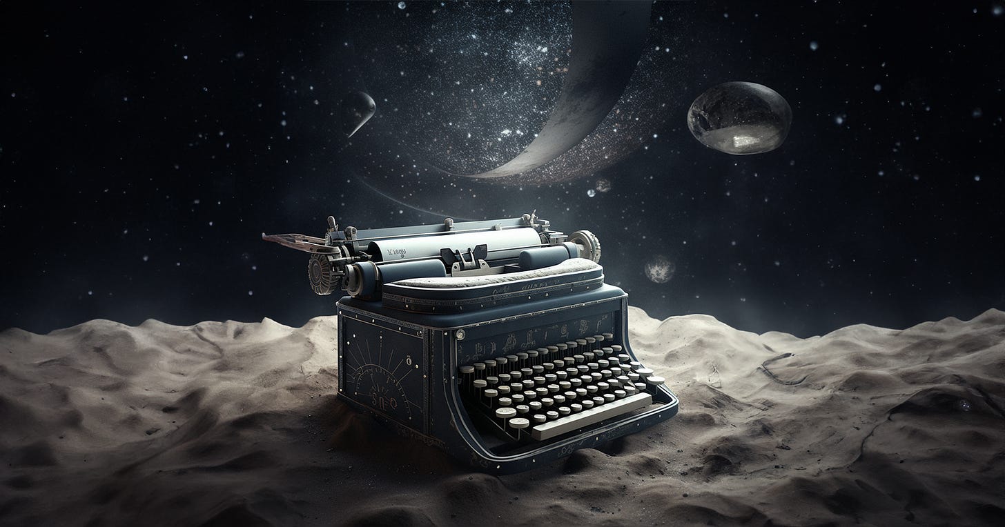 A typewriter on the moon