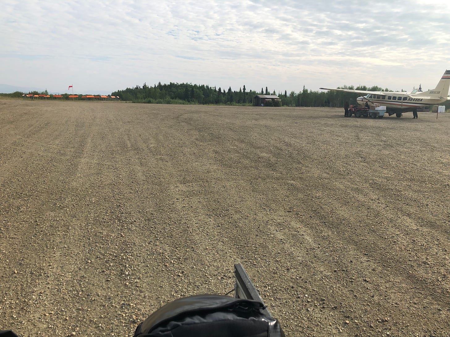 The gravel landing strip in Ambler, Alaska.