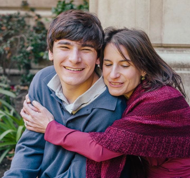 The author and her son Henry in 2022.