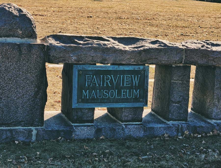 Fairview Mausoleum plaque