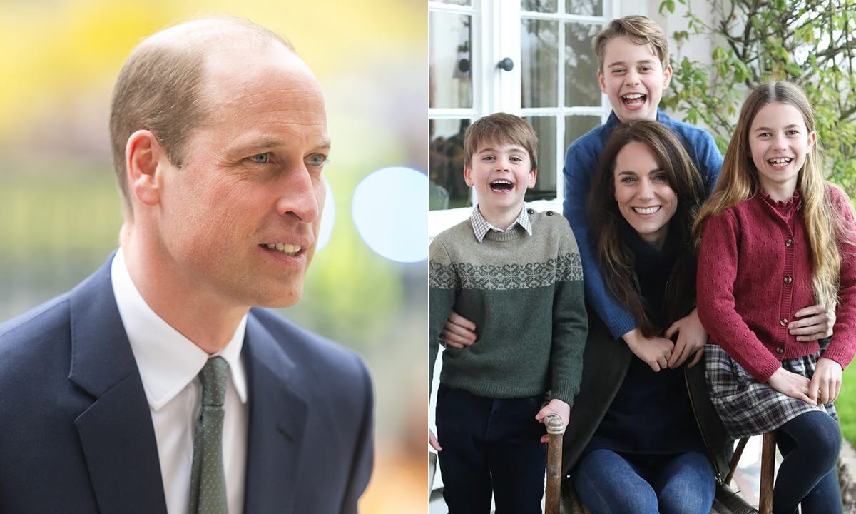 prince william at commonwealth service; kate middleton's photoshopped mother's day photo