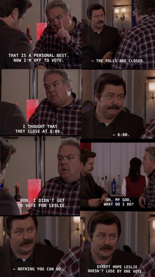 r/PandR - Sometimes it feels like a whole generation is Jerry Gergich on election night.