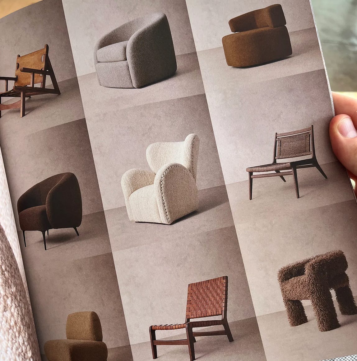Catalog photo of brown furniture