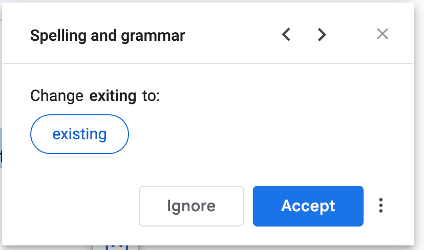 Spelling and grammar check in Google Docs that I opened for the first time because I was writing this post.
