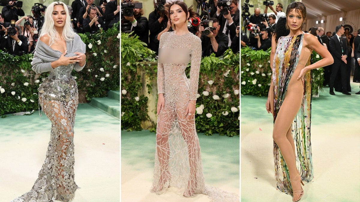 Met Gala 2024 sees Kim Kardashian, Rita Ora and Emily Ratajkowski brave red  carpet in daring sheer dresses | Fox News