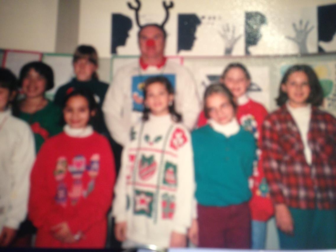 A blurred photo of part of my 5th grade class.