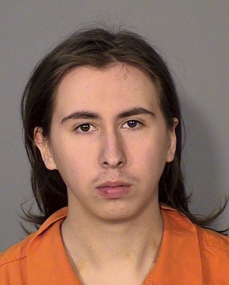 This booking photo provided by the Ramsey County, Minn., Sheriff's Office shows Keanu Labatte, 19, accused of holding his girlfriend captive in her dorm room at a university in Minnesota while he raped, beat and waterboarded her for days until she escaped. Labatte was arrested Sunday, Sept. 10, 2023, at St. Catherine University, an all-female school in St. Paul, Minn. (Ramsey County Sheriff's Office via AP)