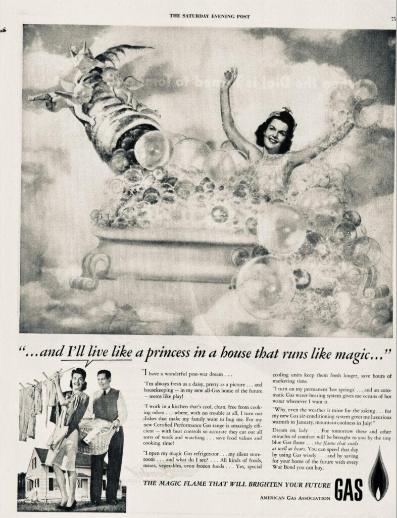 Ad from the American Gas Association in the Saturday Evening Post, 1944. Ad from the American Gas Association in the Saturday Evening Post, 1944.