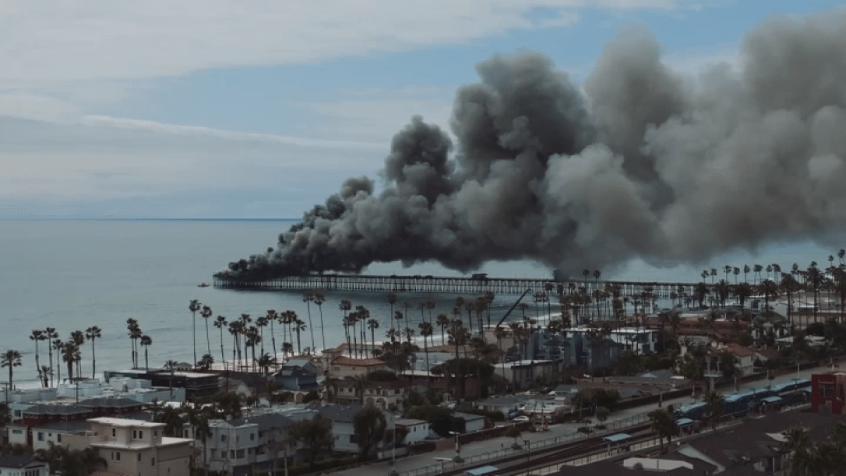WATCH: Drone captures footage of Oceanside Pier fire