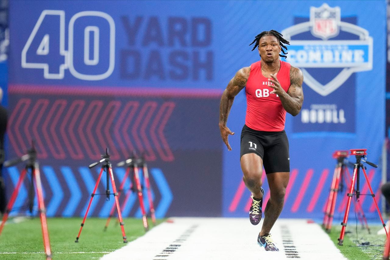 QB Anthony Richardson makes history at combine, and that's good news for  Lions - mlive.com