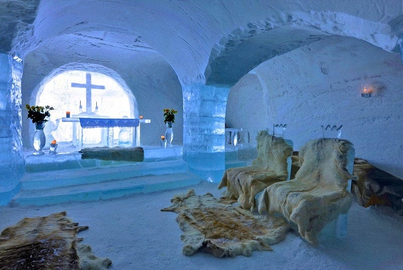 Amazing buildings made from ice around the world