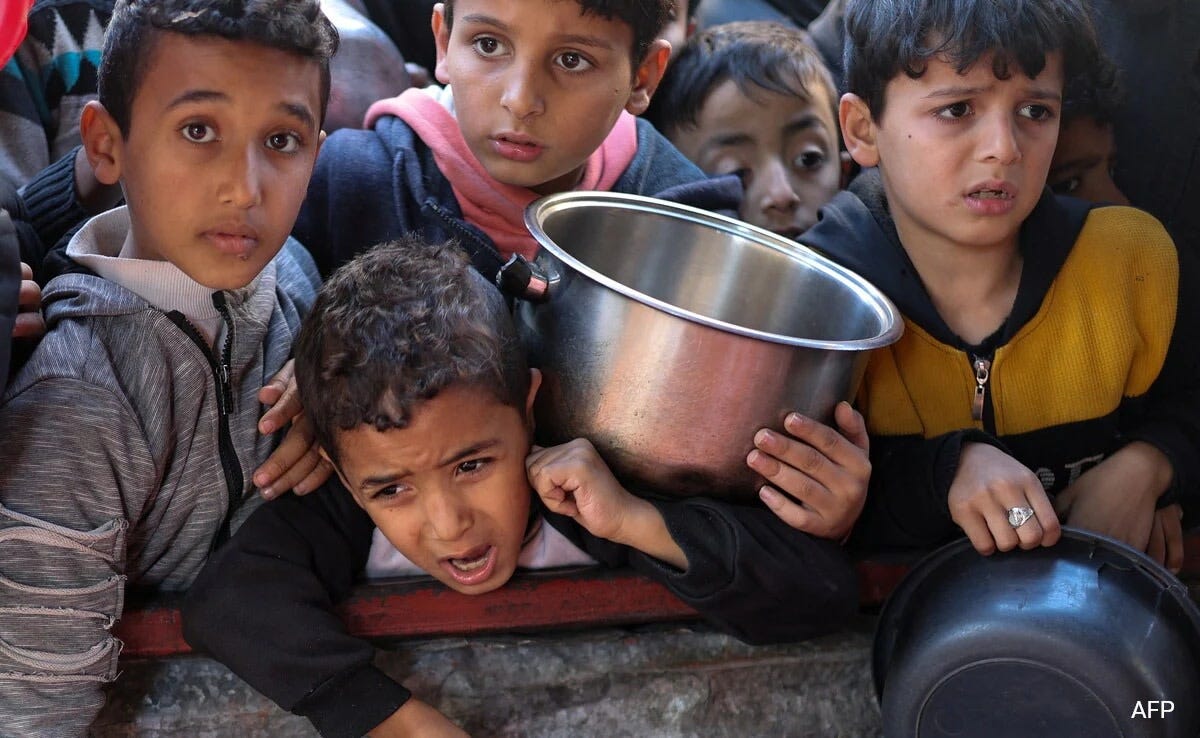 Children starving in Gaza under Israel's blockade-2024 