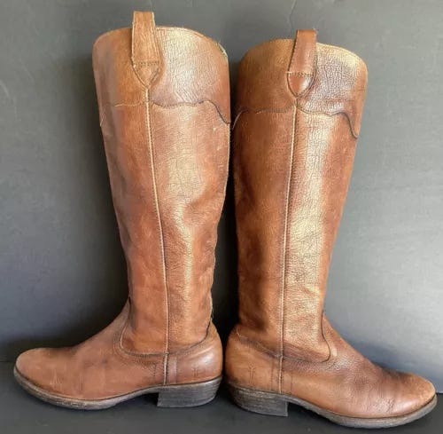 Frye Brown Leather Carson Lug Tall Riding Boot Women Size 7 B Style 77203 - Picture 1 of 22