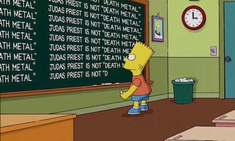 The Simpsons apologise to Judas Priest for calling them 'death metal' |  Music | The Guardian